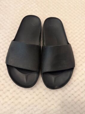 Men's Black Slide Sandals - Comfortable Everyday Slip-Ons